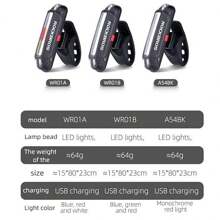 ROCKBROS Bicycle Light Waterproof Bike Taillight LED USB Rechargable Back Light Riding Warning Saddle Bike Rear Light - Black - View 5