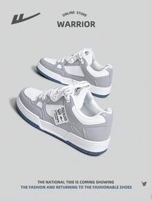 WARRIOR 1 Đôi Giày Thể Thao Nam Cổ Thấp Ngoài Trời Đế Mềm, Vải PU Buộc Phía Trước, Nhẹ - Xám - Xem 2