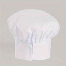 1頂飯店/餐廳廚師帽，男女白色布質侍者/廚房員工帽，工作帽，廚師制服帽 - 彩色 - 查看 7