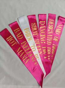 7 Packs Bachelorette Sashes For Bridal Party - 6 Hot Pink Sashes With 1 White Bride To Be Sash - Funny Sashes Set For Bachelorette Accessories - Hot Pink - View 3