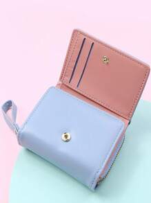 新款女士短款蓝色鹿角钱包迷你拉链硬币卡通三折扣卡包女钱包零钱包小钱包