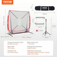 KFFKFF 5x5 Ft Baseball Softball Practice Net, Portable Baseball Training Net For Hitting Batting Catching Pitching, Backstop Baseball Equipment With Bow Frame, Carry Bag, Strike Zone, Ball, Batting Tee