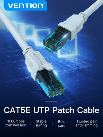 VENTION Cat5e Ethernet Cable Snagless Shielded RJ45 F/UTP Cat 5e Patch Cable 1000Mbps Internet Network LAN Cable With Computer, Laptop, Set-Top Box, Router