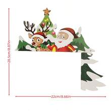 1入組創意聖誕老人門角裝飾，附雙面膠帶，麋鹿，木雕壁藝，聖誕門框標誌裝飾，聖誕樹和家居裝飾