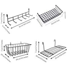 2pcs Hanging Wall Basket, Hook Rack, Hanging Storage Shelf, Wall Grid Accessories, Suitable For Metal Wire Grid Wall Panels, Grid Wall Baskets, For Room Storage, Photo Wall Display, Living Room Office Decor, Autumn Home Decor, Room Decoration