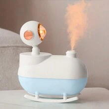 1 pieza Lámpara humidificador ambiental creativa con luz nocturna y humidificador alimentado por USB, ideal para uso en hogar, dormitorio y escritorio - humidificador con lámpara de puesta de sol - Ver 2