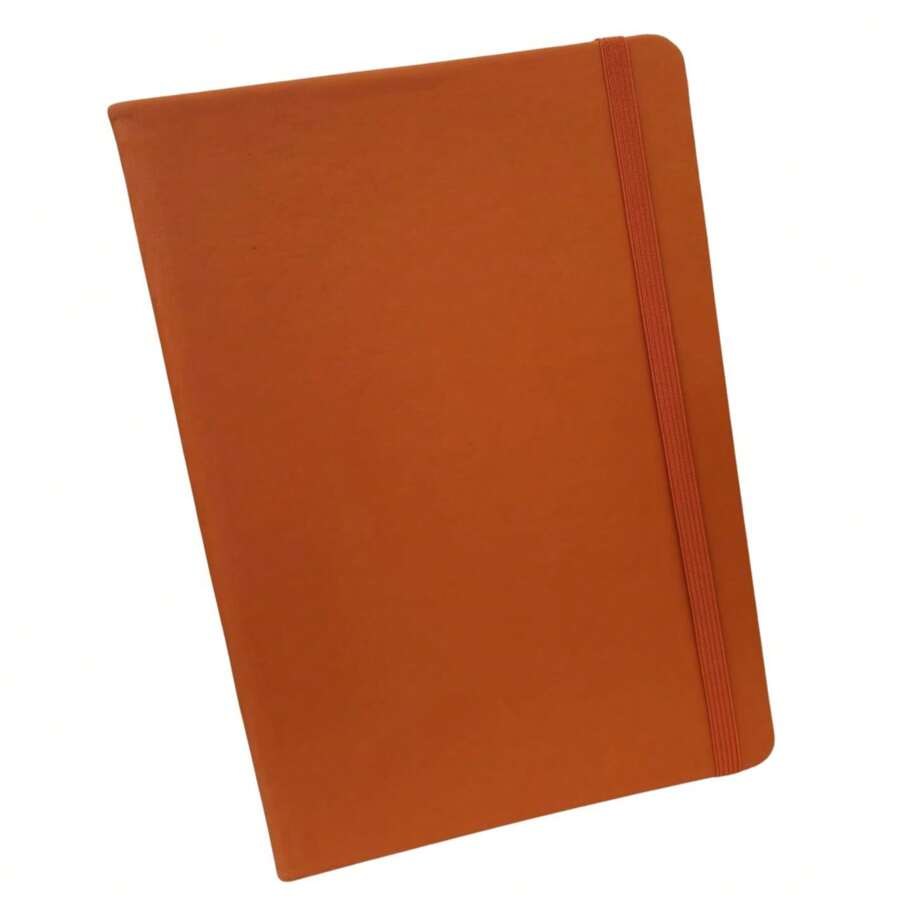 Moleskine Style Notebook 14x20 SKETCHBOOK With Or Without Lines - 橙色-帶員工 - 查看 1