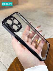 1 pieza Funda de teléfono con recorte preciso y estilo moderno de TPU enchapado compatible con iPhone 13/14/15 Pro Max, anti-caída y a prueba de golpes, delicada carcasa suave de TPU