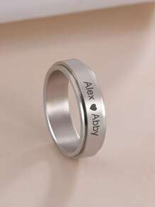 قطعة واحدة خاتم من الفولاذ المقاوم للصدأ قابل للدوران مع اسم / تاريخ مخصص ، تخفيف القلق وهدية للأصدقاء / الأزواج ، ذهبي ، فضي ، أنيق ، موضة الخريف ، كاجوال ، فينتدج ، عتيق ، متعاقد ، بسيط ، مخصص ، فريد ، هدايا مثالية لها ، صديقته ، أمها ، الأسرة ، الأصدقاء ، ابنتها ، أجدادها لأعياد الزواج ، أعياد الميلاد ، الاستخدام اليومي ، الحفلات الراقصة ، عيد الأم ، عيد الحب ، التخرج ، الزفاف