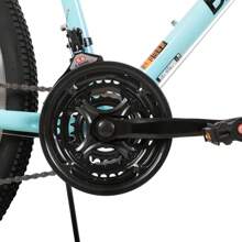Hiland Bamcbase Lilac 26 Inch Adult Mountain Bike, Women's Step-Thru MTB With Shimano 21-Speed Rear Derailleur, V-Brakes, Suspension Front Fork & High-Carbon Steel Frame (Purple, White & Sky Blue) - 薄荷藍 - 查看 4