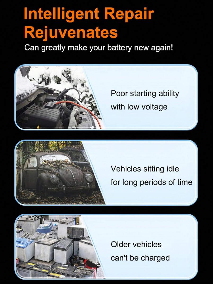 Car Battery Charger, 12V 6A Smart Battery Trickle Charger Auto 12V