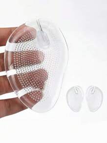 2pcs Summer New Style Slip-Resistant Toe Comfortable Silicone Front Insole For Sandals, Slippers And High Heel Shoes For Women High Heels Women Pumps Women Men Slippers - Clear - View 4