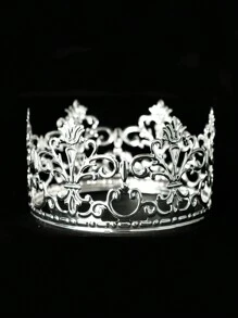 1 pieza Adorno de coronas para pastel de fiesta temática - Plateado - Ver 2