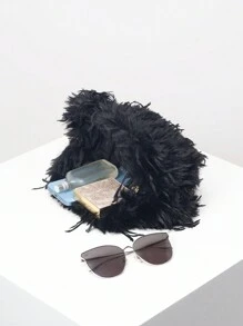 MICHELLE BAG Dopamine Style Clip Bag, Y2K Plush Clutch, Candy-Colored Women's Purse, Cute & Charming Girl's Wallet