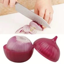 1 Pieza Recipiente De Almacenamiento De Cebolla, Caja De Conservación De Alimentos En Forma De Cebolla Clásica Para Mantener Los Alimentos Frescos - Morado - Ver 4