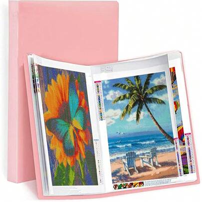 Large A3 Diamond Painting Accessory Storage Book With 30 Transparent Pockets, Artwork Collection Album