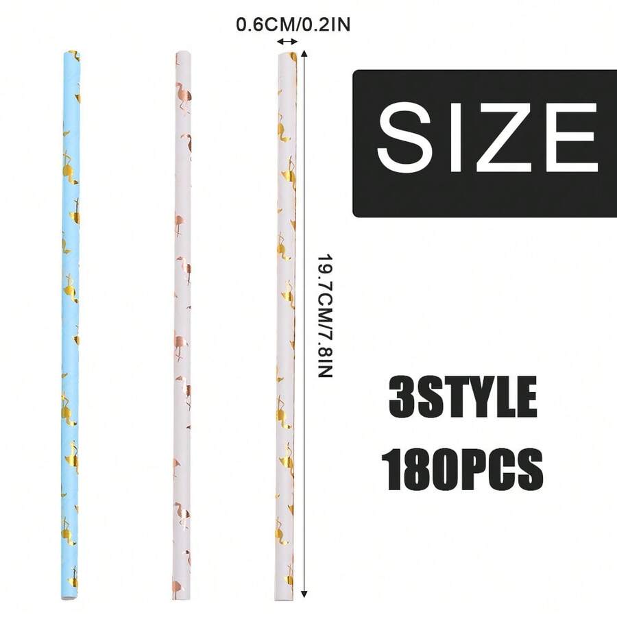 180 PCS Cocktail Straws Hawaiian Paper Fancy Drinking Straws Cocktail