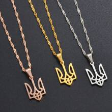 1 Stück Ukraine-Flagge Anhänger Halsketten in Goldfarbe/Silberfarbe/Roségold beschichtet, ukrainischer Schmuck