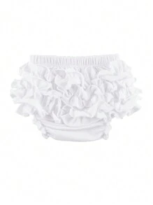 1pc Baby Girl White Lace Shorts, Baby Bloomers