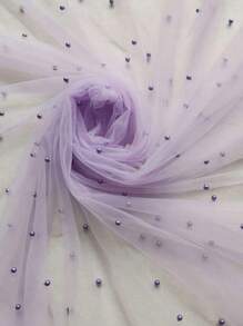 1 块紫色仿珍珠纱桌布，适用于甜点桌装饰、派对、聚会、餐桌背景装饰、圣诞节 - 紫色 - 查看 3