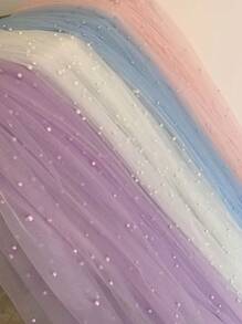 1 块紫色仿珍珠纱桌布，适用于甜点桌装饰、派对、聚会、餐桌背景装饰、圣诞节 - 紫色 - 查看 6