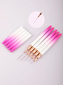 Nail Drawing Pen Set,5 PCS Metal Handle Nail Art Pen Brush,Nail Design Brush,Painting Drawing Liner Nail Tools,For Home Use And Professional Nail Salon
