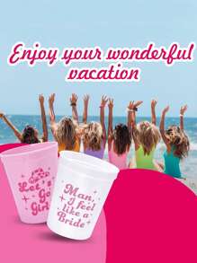 12 件单身派对杯，16 盎司可重复使用塑料杯女牛仔新娘送礼会 70 年代主题复古单身派对装饰品，圣诞节 - 彩色 - 查看 5