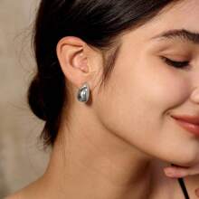 Tewiky Jewelry Chunky Gold Hoop Earrings For Women, 14K Gold/Silver Plated Hypoallergenic Earrings Lightweight Thick Gold Teardrop Earrings Gold Fashion Jewelry