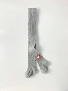 3 件装婴儿女孩打底裤，春秋条纹花卉图案紧身裤，户外服装，薄款分层婴儿幼儿女孩连裤袜 - 彩色 - 查看 9