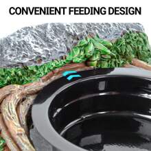 REPTI ZOO Crested Gecko Feeding Ledge, Reptile Water Food Dish For Bearded Dragon Lizard Snake Turtle, Vine Reptile Feeder Bowl Terrarium Tank Decor Accessories - Single Feeder - View 4