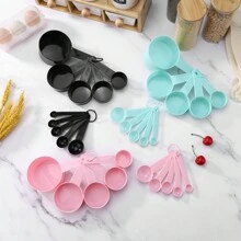 Ensemble De 10 Cuillères Doseuses En Plastique Noir, Cuillères Doseuses Pour La Pâtisserie Mesure D'outils De Pesage Ménagers Cuillères À Mesurer
