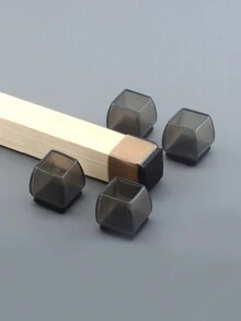 4 piezas protectores redondos de piernas de silla para pisos de madera dura, pad de cubierta de pierna de mueble de silicona y fieltro para proteger los pisos de arañazos y ruido, movimiento suave para las patas de la silla - Negro - Ver 2