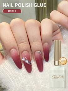 XEIJAYI 1瓶15毫升凝胶指甲油，四季皆宜的美甲产品，可卸LED凝胶指甲油，DIY家用美甲沙龙，夏季美甲护理礼物，送给女士和女孩的指甲 - 玫紅色 - 查看 4