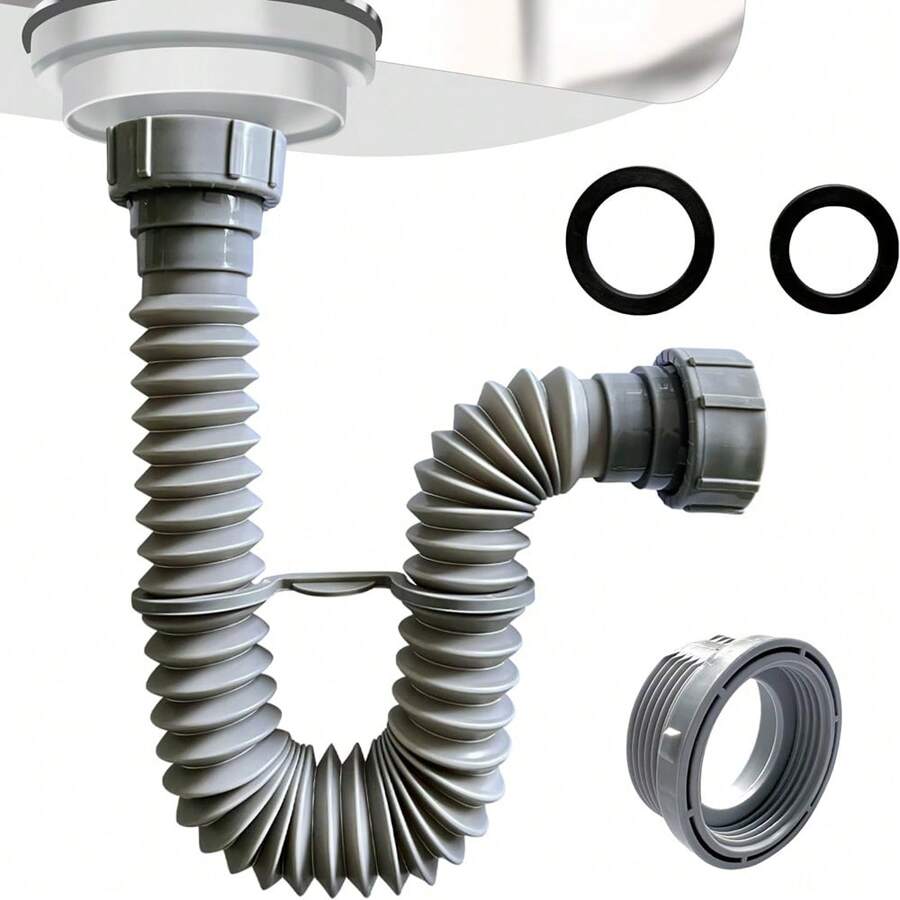 Flexible Expandable Sink Drain Pipe, Sink Drain P-Trap, Sink Drain Kit ...