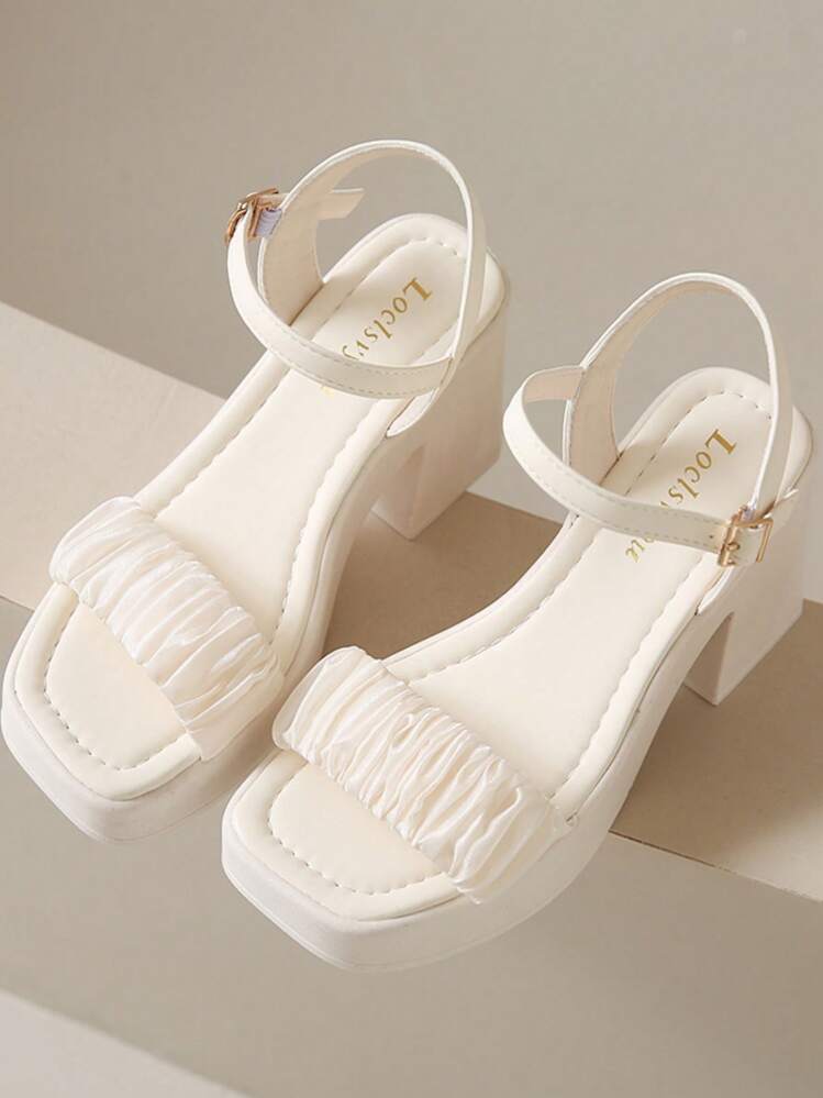 Sandalias de tacón alto 2025, sandalias de tacón alto de gran tamaño ligeras y de suela gruesa con fruncidos de tela transparente, material suave, ligeras, de estilo elegante que aumentan la altura, adecuadas para todas las temporadas, primavera/verano/otoño/invierno, nuevas sandalias de tacón alto de mujer de gran tamaño, ligeras y de moda que aumentan la altura, cómodas, hermosas, sexys y de bajo precio para mujer, tacones altos, sandalias de cuña, sandalias casuales, sandalias deportivas - Beis - Añade 2