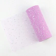 闪光亮片薄纱卷 15 厘米 * 10 码薄纱卷轴芭蕾舞短裙欧根纱激光 DIY 圣诞婚礼装饰生日派对用品，圣诞节 - 彩色 - 查看 25