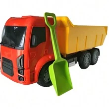 Caminhão Basculante Grande 37cm Pá Brinquedo Areia Praia Castelinho Meninos Carrinhos Crianças - Multicolorido - Visão 2