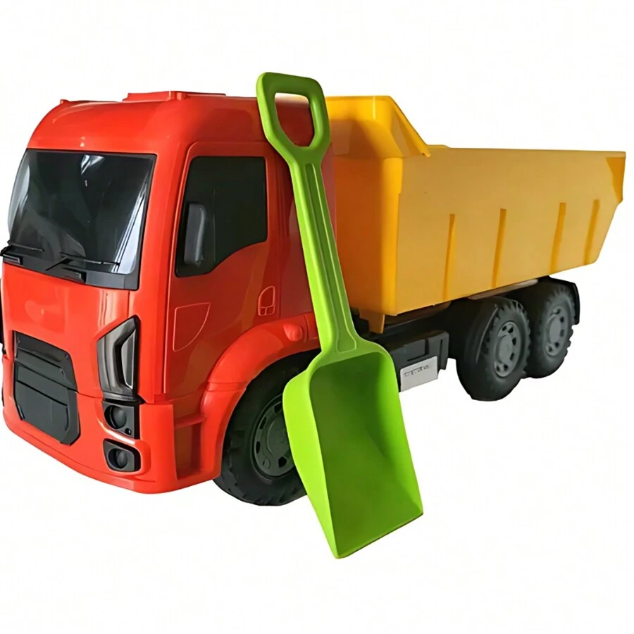 Caminhão Basculante Grande 37cm Pá Brinquedo Areia Praia Castelinho Meninos Carrinhos Crianças