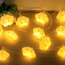 1 件微笑云 LED 灯串，电池供电装饰灯，儿童房装饰，节日派对、花园、露营、室内、婚礼、家庭、卧室装饰婴儿房装饰育儿室装饰婴儿淋浴家庭装饰礼物