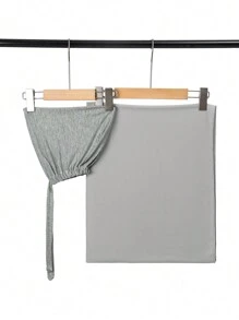 2pcs Women's Scarf Headband Hat Set, Islamic Hijab  Accessories, Stretchable Cap & Chiffon Scarf Combo, Casual Outfits - Light Grey - View 7