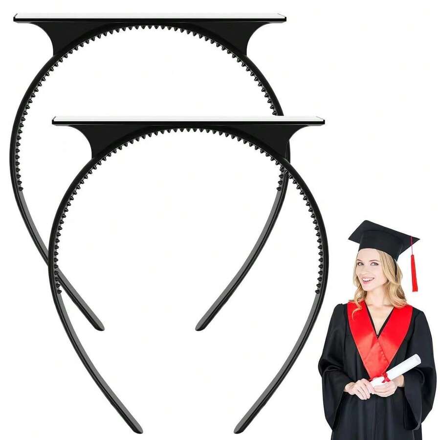 2 Pack Graduation Cap Headband, Grad Cap Headband Insert Secures Your