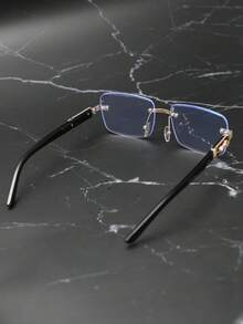 一副时尚眼镜，新款欧美木纹底座豹纹水钻复古街头风眼镜，新款时尚眼镜，复古欧美街头风女式眼镜，欧美个性化时尚眼镜，配饰 - 無色 - 查看 5