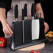 1 pieza Soporte magnético de cuchillos multifuncional de plástico resistente para cocina con barra magnética para cuchillos - Multicolor - Ver 7