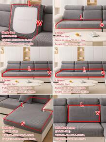 1 chiếc vỏ đệm ghế sofa bằng vải nỉ nhuộm sợi chống thấm nước và chống bụi, vỏ ghế sofa đàn hồi thân thiện với vật nuôi chống thấm nước theo phong cách hiện đại, vỏ bọc ghế sofa trơn chống trầy xước, phù hợp với ghế sofa chữ L và bộ ghế sofa 1/2/3/4 chỗ ngồi (Bán bởi ) - Màu xám đen - Xem 4