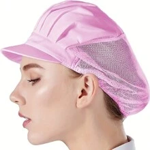 1 pieza de gorros de chef de tela, gorro de cabello desechable y transpirable de unicolor, gorro de cabello simple de unicolor, gorro de chef de unicolor, red para cabello de servicio de catering, red para cabello de cocinar en la cocina, accesorios de cocina - Multicolor - Ver 13