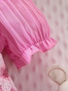 Baby Girl White Casual Summer Dress - Pink - View 4