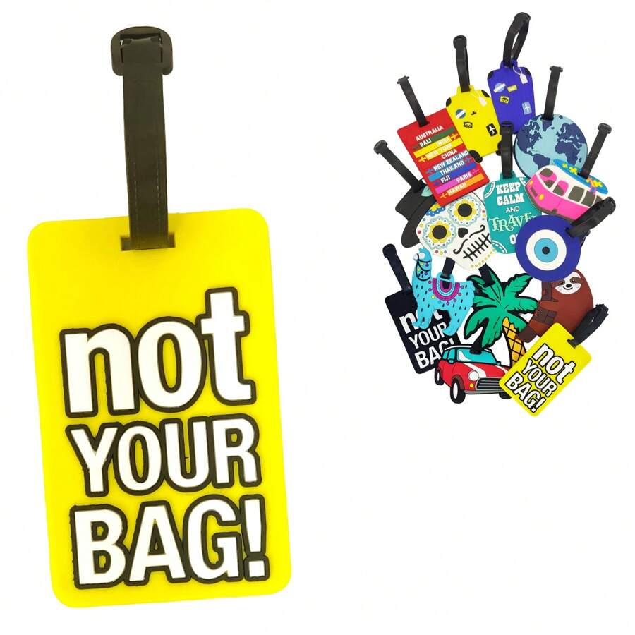 Identificador De Mala De Viagem Tag de Bagagem Avião Férias Etiqueta Silicone Premium