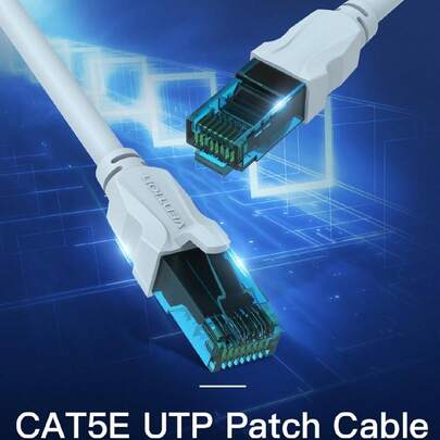 Vention Cat5e 乙太網路電纜無鉤屏蔽 Rj45 F/utp Cat 5e 跳線 1000mbps 網路 Lan 電纜,適用於電腦、筆記型電腦、機上盒、路由器