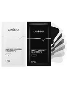 10 Lanbena Nasal Strips To Remove Pimples Blackheads - Black and White - View 1