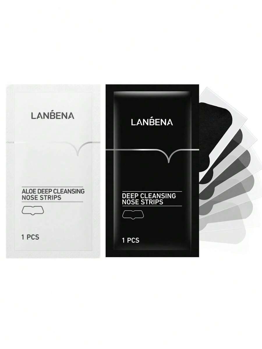 10 Lanbena Nasal Strips To Remove Pimples Blackheads - Black and White - View 1